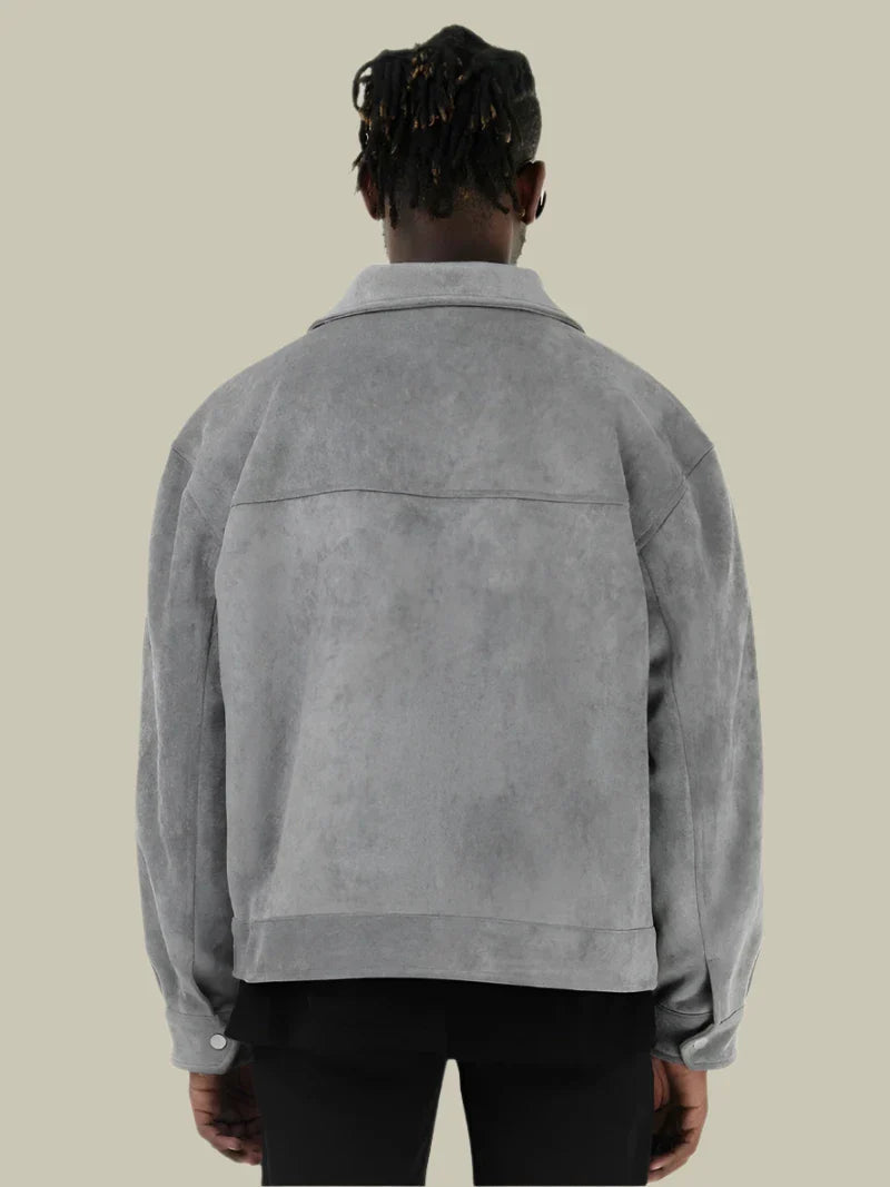 Übergroße Wildlederjacke für Herren | Colosy