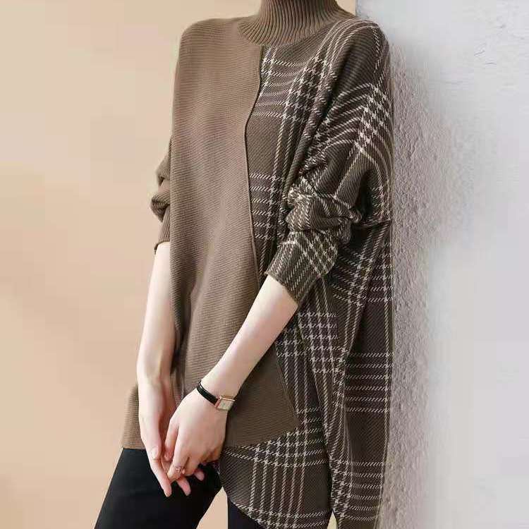 Patchwork-Rollkragenpullover | Colosy