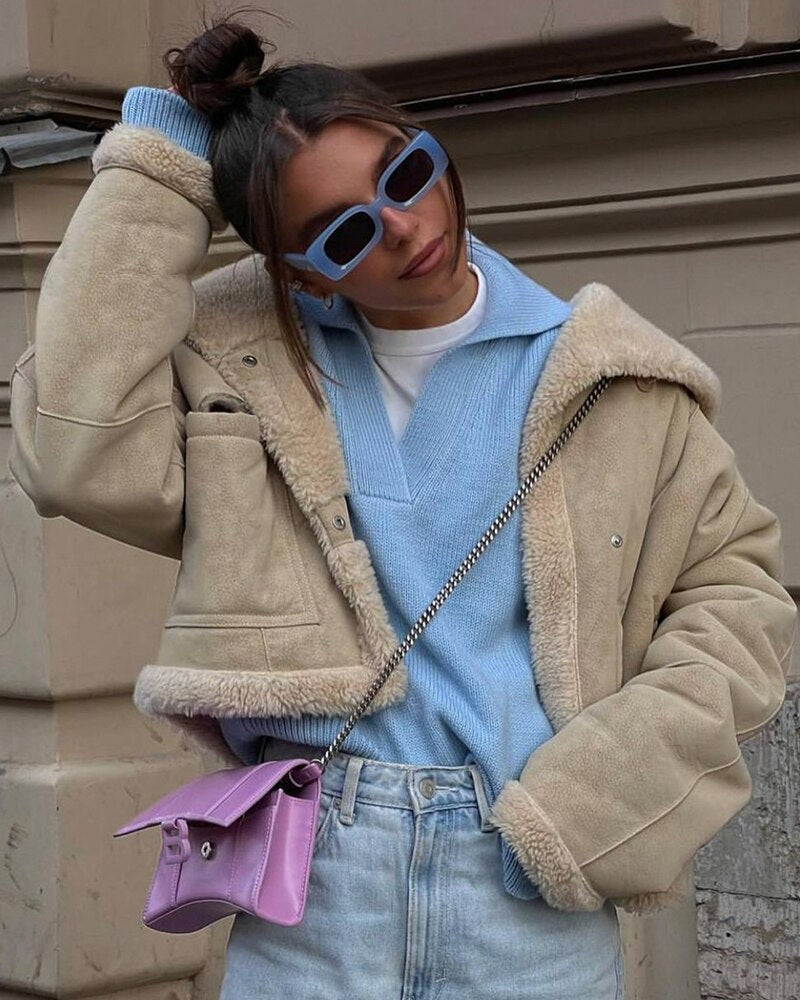 V-Ausschnitt-Damenpullover | Colosy