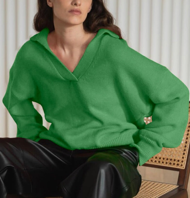 V-Ausschnitt-Damenpullover | Colosy