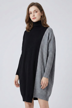 Langes Strickpullover-Kleid | Colosy