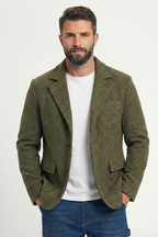 Vintage-Canvasjacke für Herren mit einreihiger Knopfleiste | Colosy