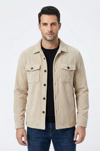 Gestreifte Vintage-Herrenjacke mit Revers | Colosy