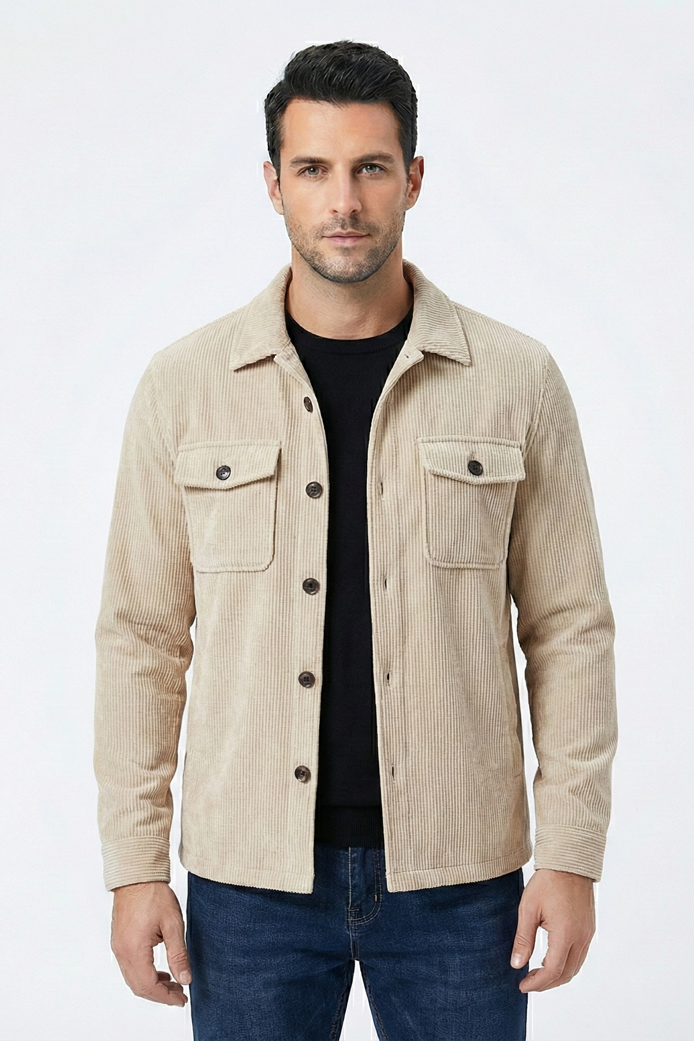 Gestreifte Vintage-Herrenjacke mit Revers | Colosy