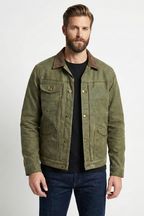 Retro-Motorradjacke für Herren mit Knopfleiste | Colosy