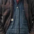 Lockere Retro-Herrenjacke mit Karomuster und Revers | Colosy