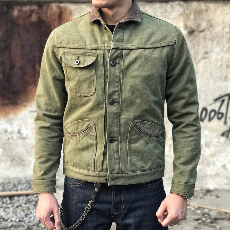 Retro-Motorradjacke für Herren mit Knopfleiste | Colosy