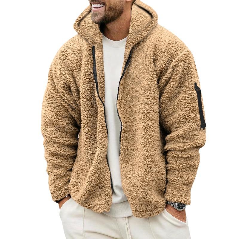 Paul Double-Fleece-Jacke mit Kapuze | Colosy