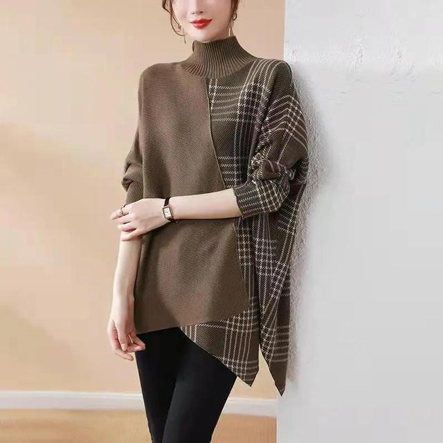 Patchwork-Rollkragenpullover | Colosy