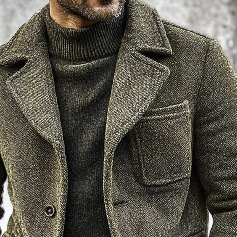 Vintage-Canvasjacke für Herren mit einreihiger Knopfleiste | Colosy