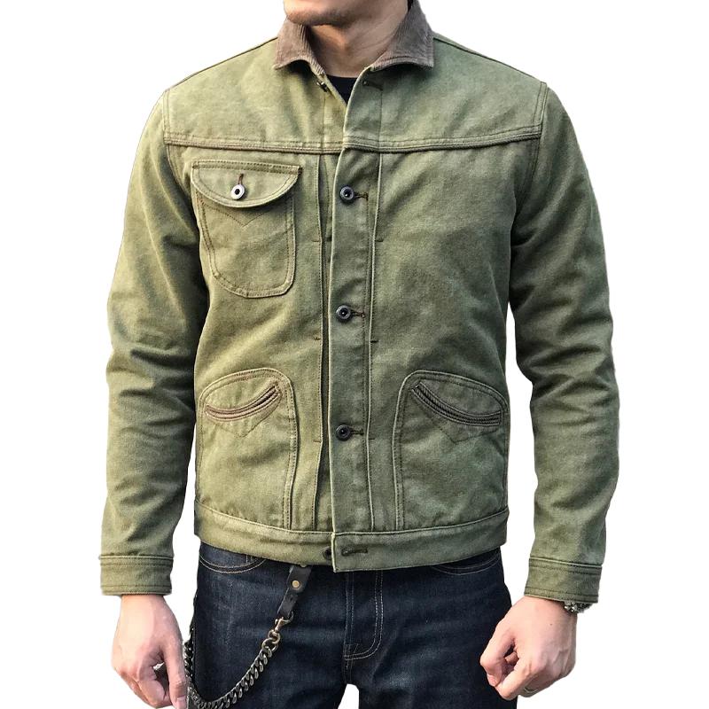 Retro-Motorradjacke für Herren mit Knopfleiste | Colosy